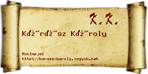 Kárász Károly névjegykártya