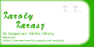 karoly karasz business card